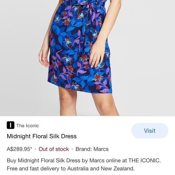 MARCS AU Blue White Floral A-Symmetric Asymmetrical Flowy Dress sz 6 - Picture 8 of 9